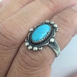 Vintage Bell Trading Post 925 Sterling Silver Turquoise Ring
